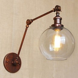 Apliques de pared Luces oscilantes Lámparas de pared de lectura Cristal Mini Estilo Rústico Lodge Metal