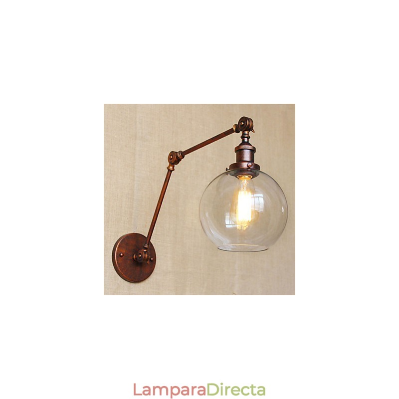 Apliques de pared Luces oscilantes Lámparas de pared de lectura Cristal Mini Estilo Rústico Lodge Metal