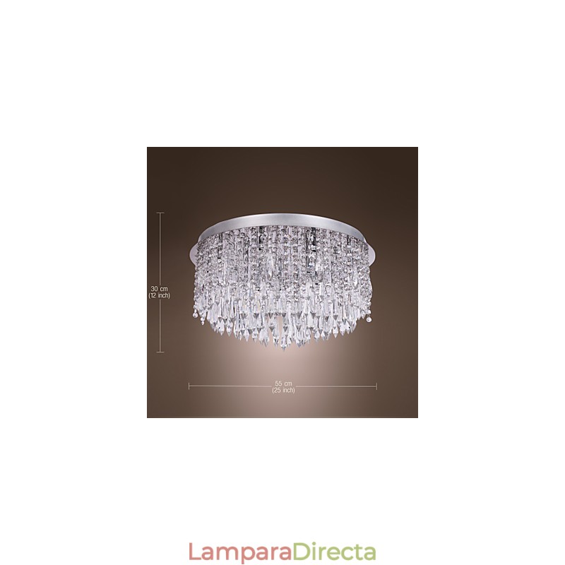 Lámpara empotrada moderna contemporánea de cristal cromado