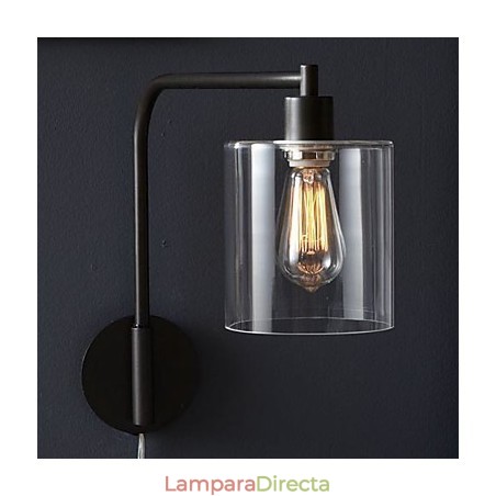 Lámpara de pared moderna con pantalla de tambor de cristal Lámpara de pared moderna con pantalla de tambor de cristal
