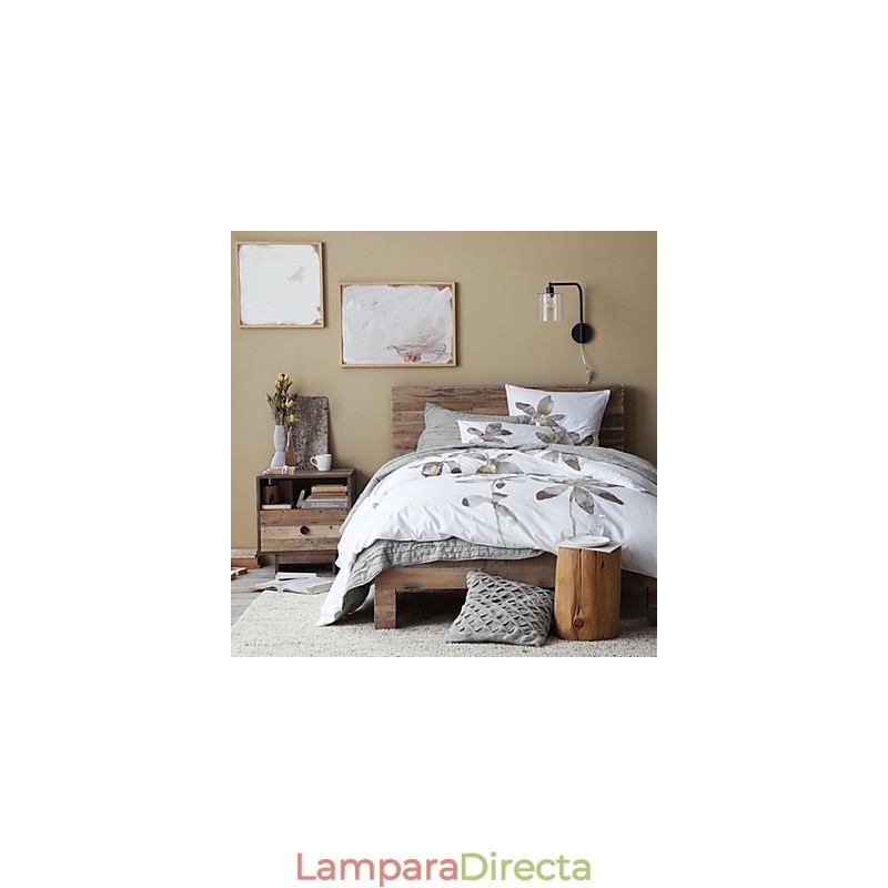 Lámpara de pared moderna con pantalla de tambor de cristal