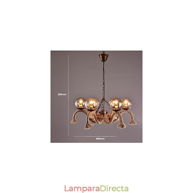 Lámpara de araña estilo mini vintage de metal