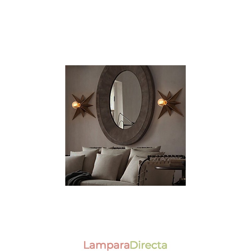 Lámpara de pared moderna personalizada con iluminación de estrella de cinco puntas para vivienda infantil
