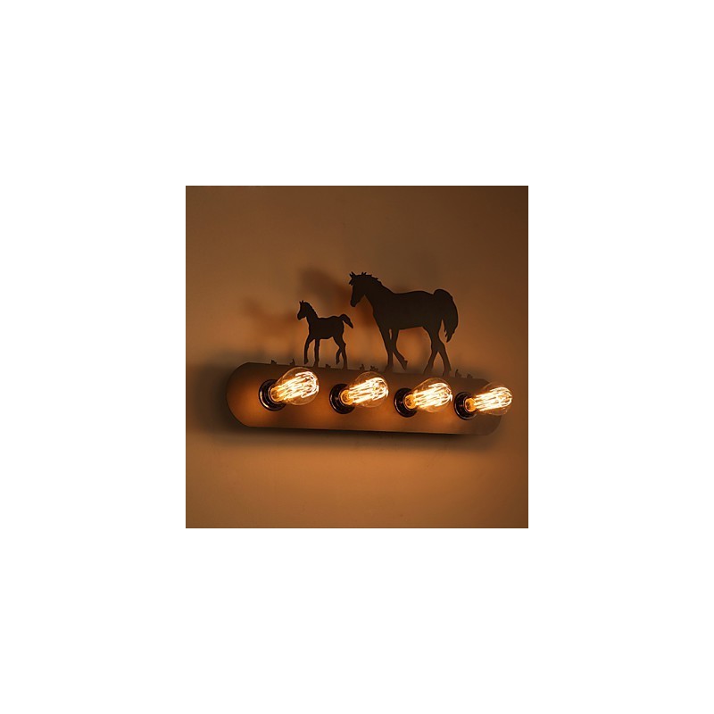 Lámparas de pared estilo loft estilo pastoral americano para dormitorio, pasillo, hierro, estilo retro, estilo caballo salvaje, envío gratuito.