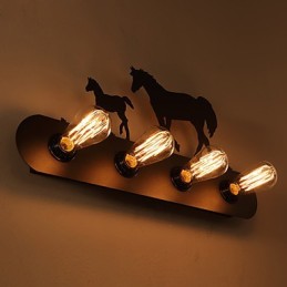 Lámparas de pared estilo loft estilo pastoral americano para dormitorio, pasillo, hierro, estilo retro, estilo caballo salvaje, envío gratuito.