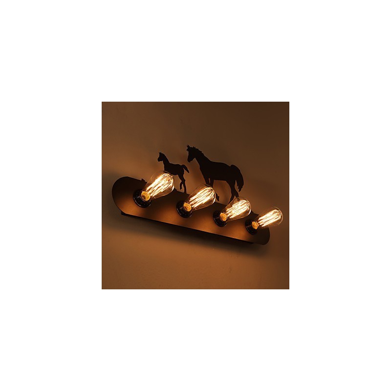 Lámparas de pared estilo loft estilo pastoral americano para dormitorio, pasillo, hierro, estilo retro, estilo caballo salvaje, envío gratuito.