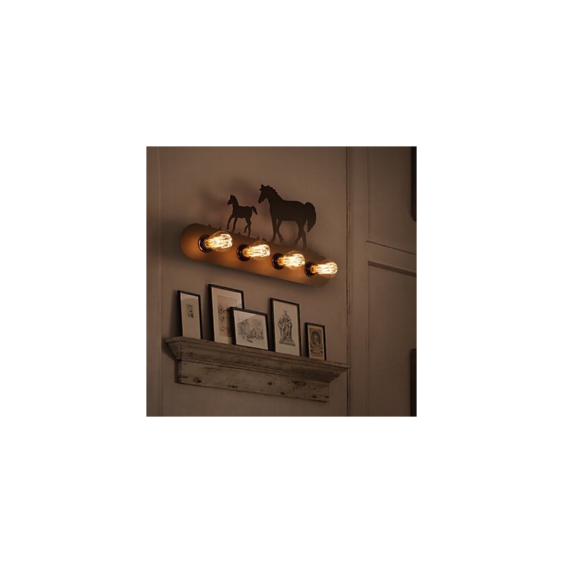 Lámparas de pared estilo loft estilo pastoral americano para dormitorio, pasillo, hierro, estilo retro, estilo caballo salvaje, envío gratuito.