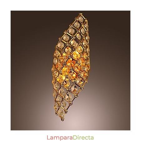 Aplique de pared de cristal artístico con 2 luces Aplique de pared de cristal artístico con 2 luces