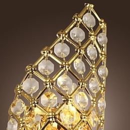Aplique de pared de cristal artístico con 2 luces