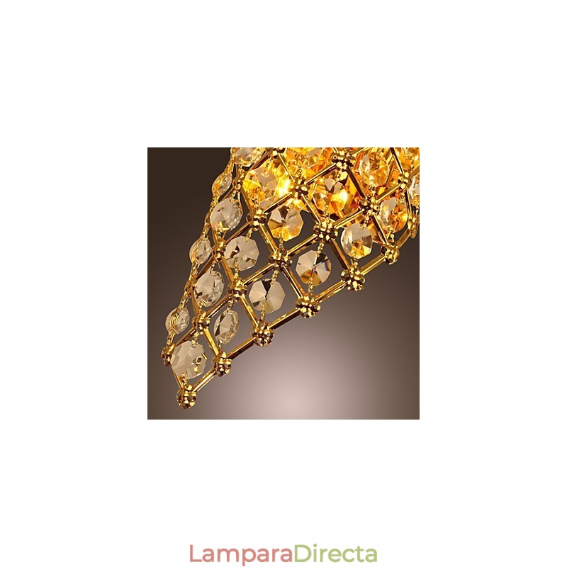 Aplique de pared de cristal artístico con 2 luces