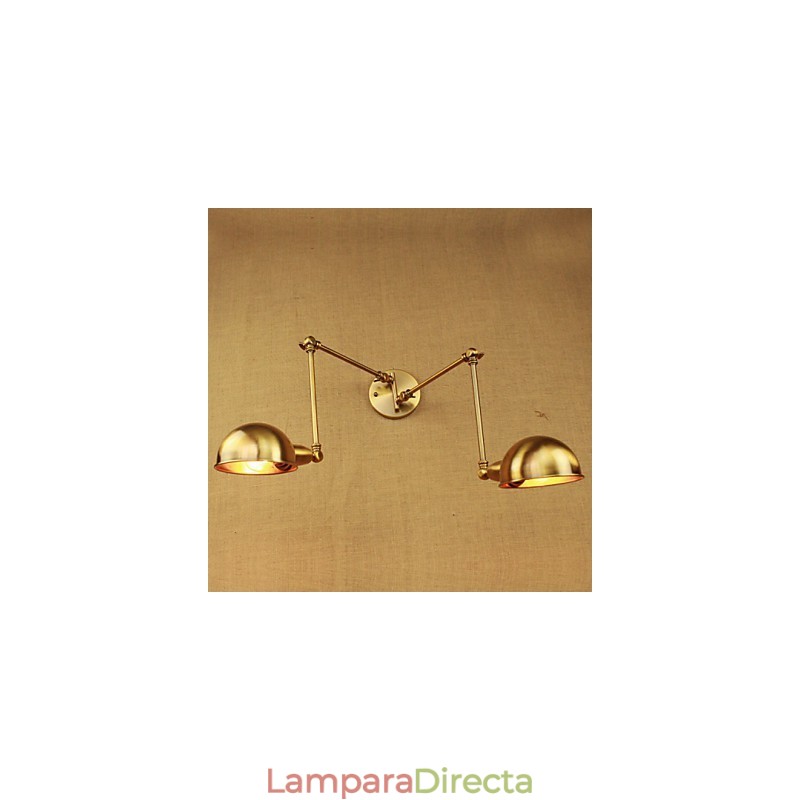 Lámpara de pared de hierro con brazo largo y luz cálida para sala de estar, estilo rural, moderno y nostálgico de bronce