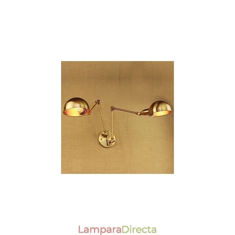 Lámpara de pared de hierro con brazo largo y luz cálida para sala de estar, estilo rural, moderno y nostálgico de bronce