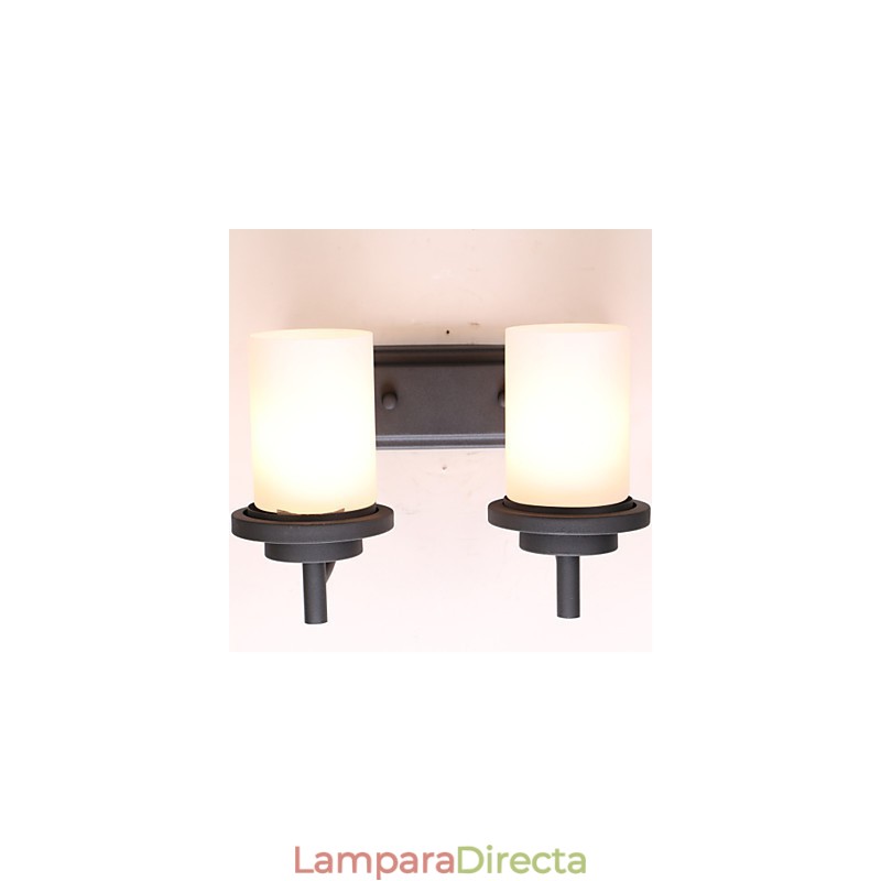 2 * Aplique de pared de estilo clásico de hierro retro con proceso de pintura y vidrio esmerilado