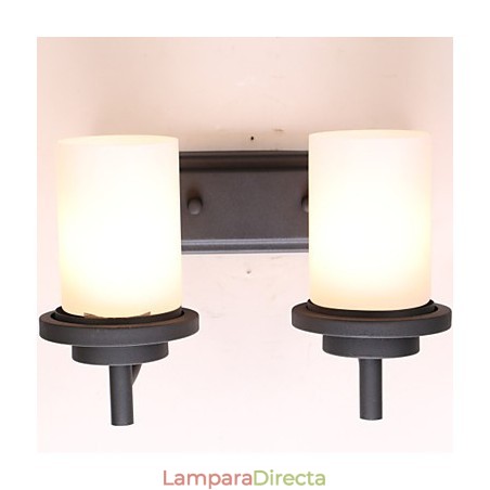 2 * Aplique de pared de estilo clásico de hierro retro con proceso de pintura y vidrio esmerilado 2 * Aplique de pared de estilo clásico de hierro retro con proceso de pintura y vidrio esmerilado