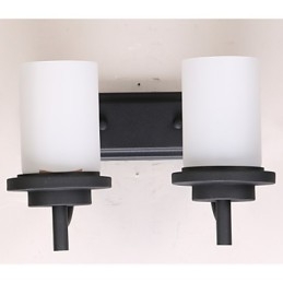 2 * Aplique de pared de estilo clásico de hierro retro con proceso de pintura y vidrio esmerilado