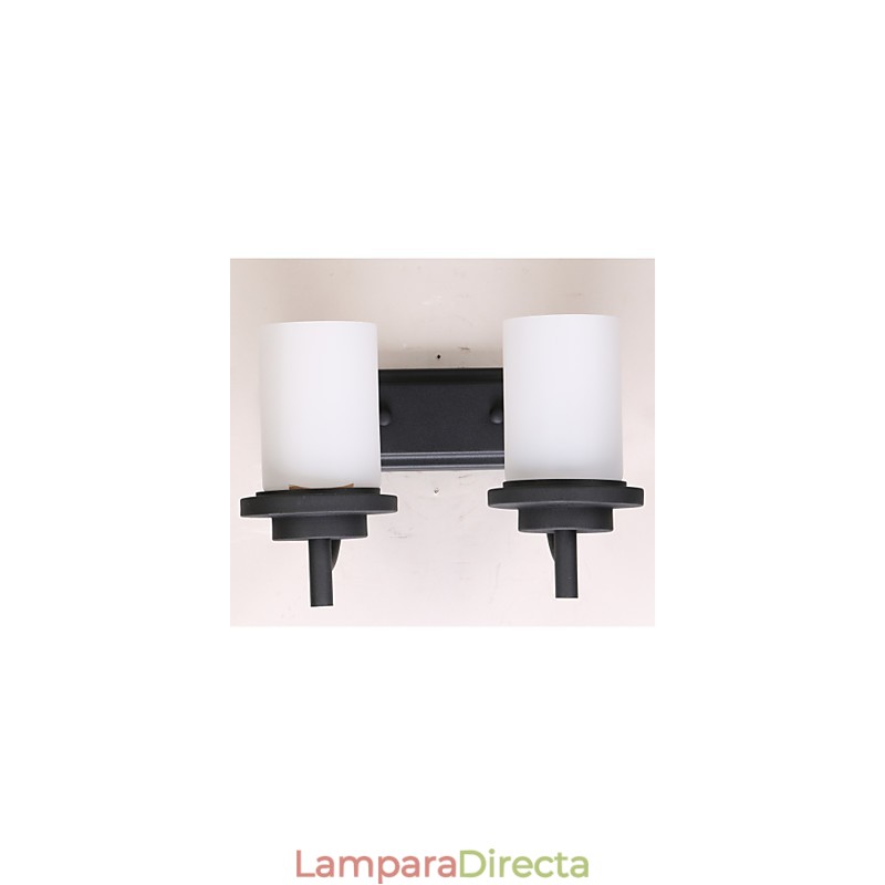 2 * Aplique de pared de estilo clásico de hierro retro con proceso de pintura y vidrio esmerilado