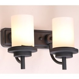 2 * Aplique de pared de estilo clásico de hierro retro con proceso de pintura y vidrio esmerilado