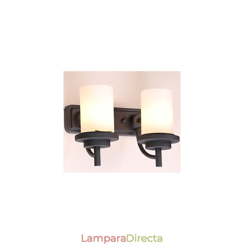2 * Aplique de pared de estilo clásico de hierro retro con proceso de pintura y vidrio esmerilado