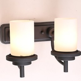 2 * Aplique de pared de estilo clásico de hierro retro con proceso de pintura y vidrio esmerilado