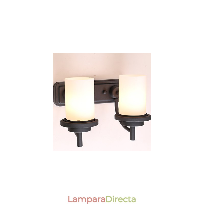 2 * Aplique de pared de estilo clásico de hierro retro con proceso de pintura y vidrio esmerilado
