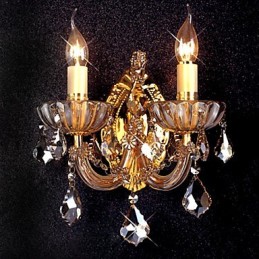 Elegante lámpara de pared de cristal con 2 luces