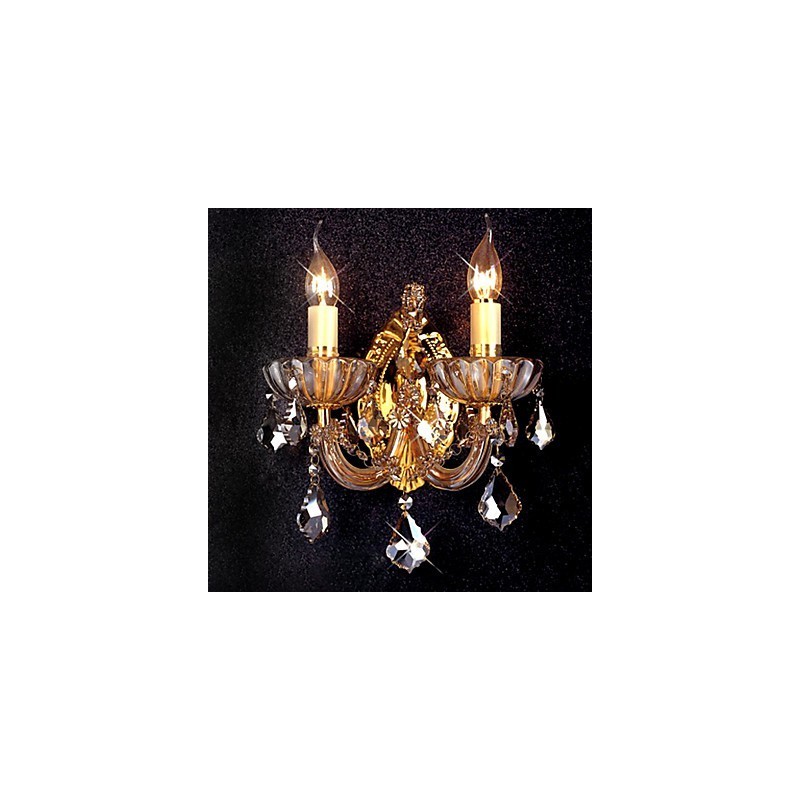 Elegante lámpara de pared de cristal con 2 luces