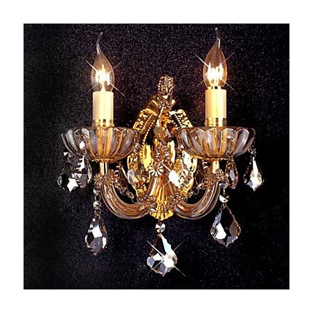 Elegante lámpara de pared de cristal con 2 luces Elegante lámpara de pared de cristal con 2 luces