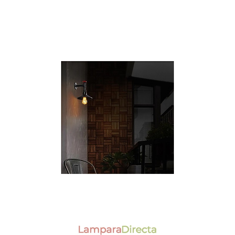 Mini lámpara de pared de 1 luz, color crema y hierro.
