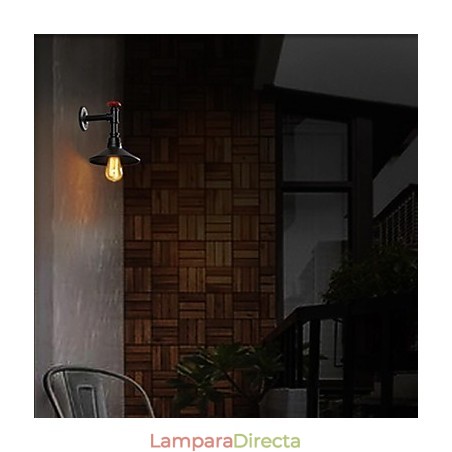 Mini lámpara de pared de 1 luz, color crema y hierro. Mini lámpara de pared de 1 luz, color crema y hierro.
