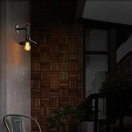Mini lámpara de pared de 1 luz, color crema y hierro.