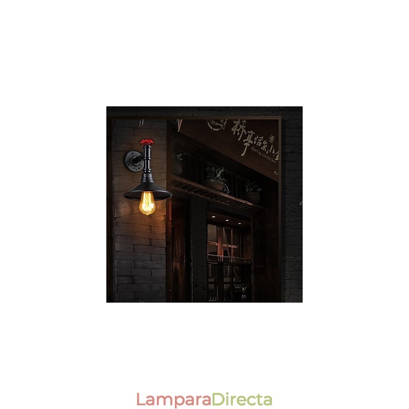 Mini lámpara de pared de 1 luz, color crema y hierro.