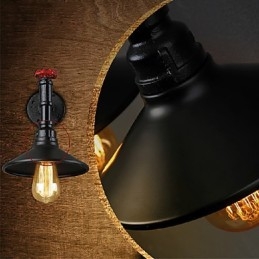 Mini lámpara de pared de 1 luz, color crema y hierro.