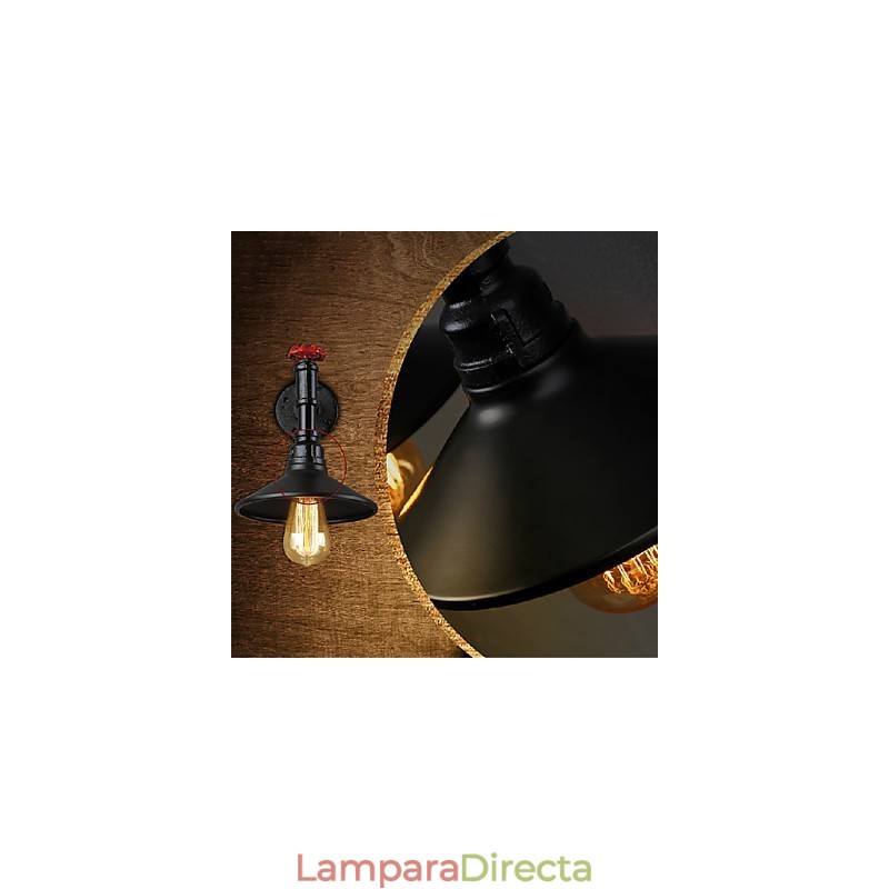 Mini lámpara de pared de 1 luz, color crema y hierro.