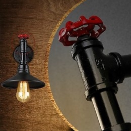 Mini lámpara de pared de 1 luz, color crema y hierro.