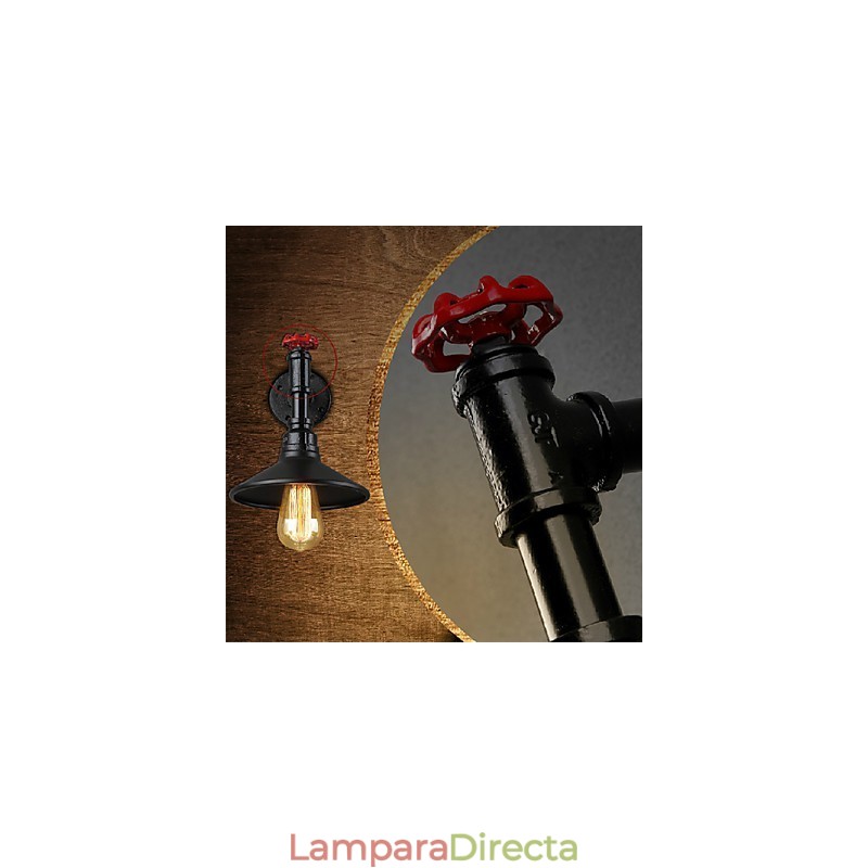 Mini lámpara de pared de 1 luz, color crema y hierro.