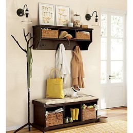 Lámpara de pared de hierro de inspiración natural con pantalla de cristal transparente