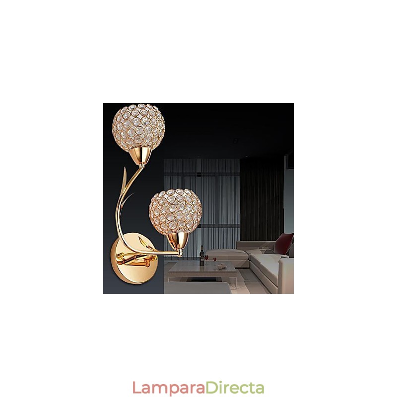 Apliques de pared de cristal de metal contemporáneo moderno