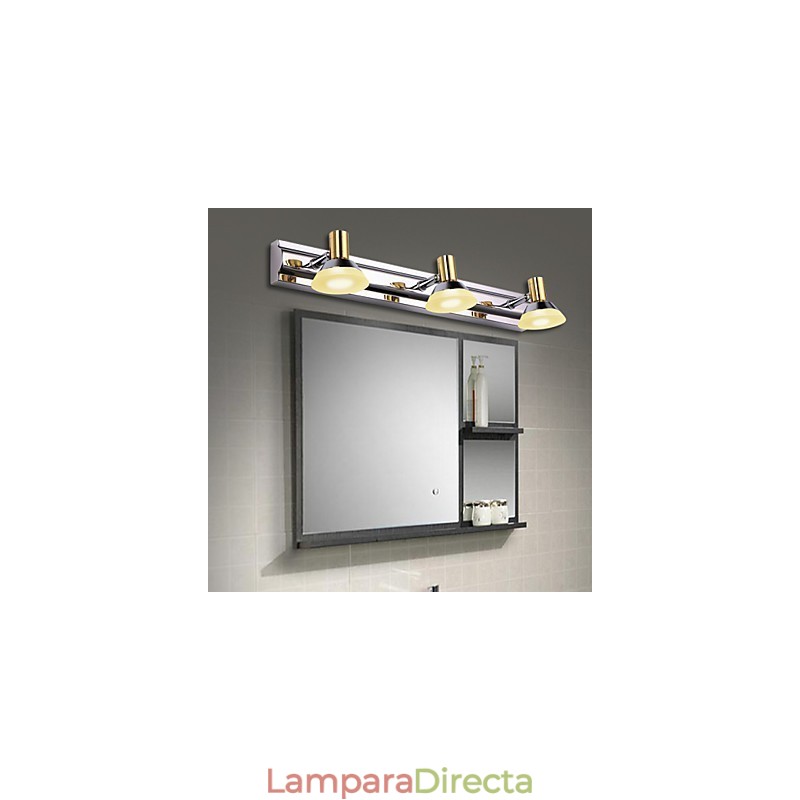 Iluminación de baño moderna contemporánea de metal