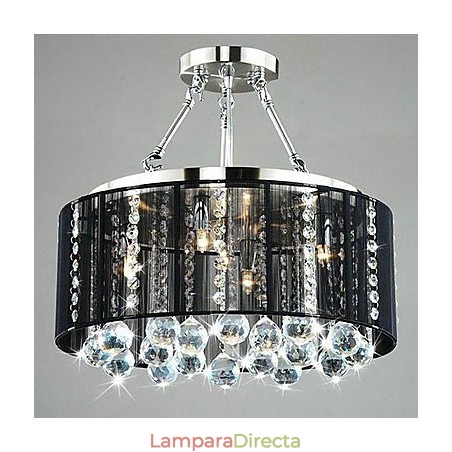 Lámpara empotrada clásica tradicional de metal cromado y cristal Lámpara empotrada clásica tradicional de metal cromado y cristal
