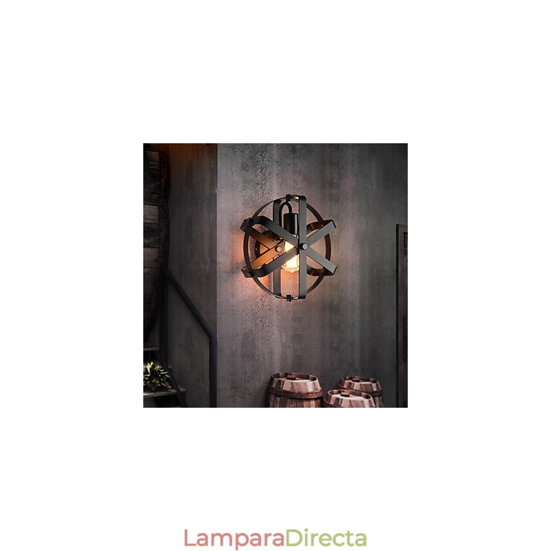 Nuevo aplique de pared redondo industrial de estilo vintage para balcón, loft, entrada, pasillo, dormitorio, lámpara de pared