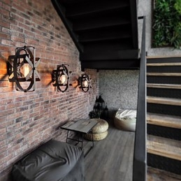 Nuevo aplique de pared redondo industrial de estilo vintage para balcón, loft, entrada, pasillo, dormitorio, lámpara de pared