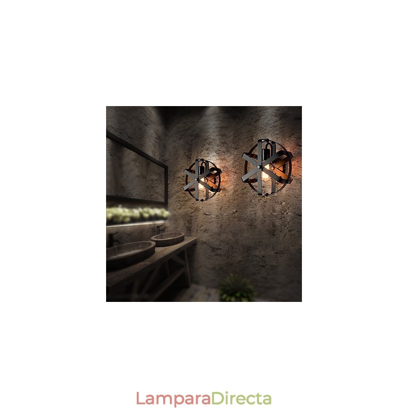 Nuevo aplique de pared redondo industrial de estilo vintage para balcón, loft, entrada, pasillo, dormitorio, lámpara de pared