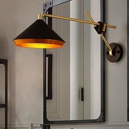 Lámpara de pared plegable con brazo basculante de hierro forjado de estilo rural industrial que restaura las antiguas costumbres.