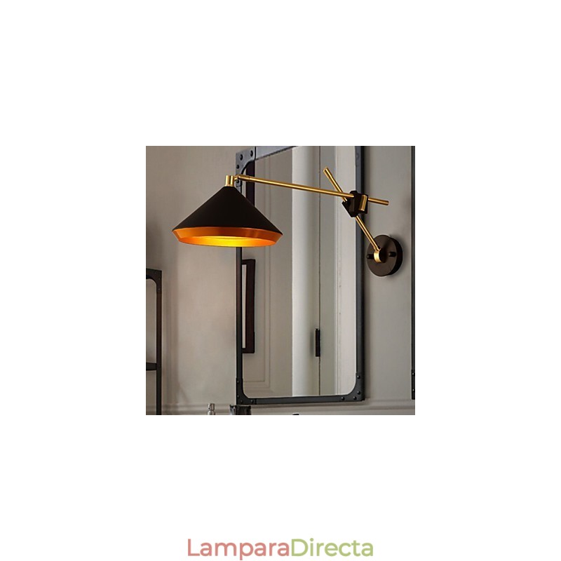 Lámpara de pared plegable con brazo basculante de hierro forjado de estilo rural industrial que restaura las antiguas costumbres.