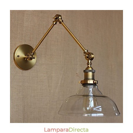 Lámpara de diseño estilo LOFT, moderna lámpara de pared decorativa de café de vidrio y bronce. Lámpara de diseño estilo LOFT, moderna lámpara de pared decorativa de café de vidrio y bronce.