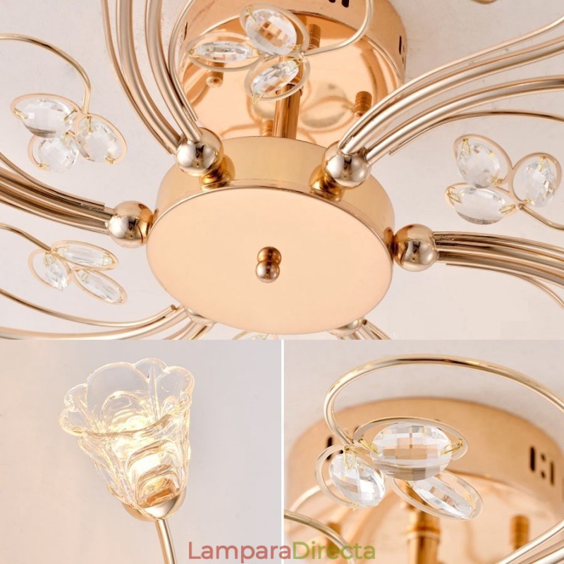 Lámparas artísticas empotradas de aluminio con cristales