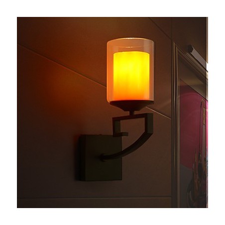 Lámpara de pared de cristal retro, simple, de un solo cabezal, aplique de pared, cristal, moderna, contemporánea, de metal Lámpara de pared de cristal retro, simple, de un solo cabezal, aplique de pared, cristal, moderna, contemporánea, de metal