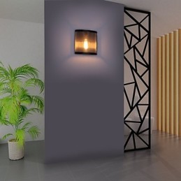 Aplique de pared de malla de alambre de acero y metal de estilo vintage Simplicity para sala de estar, pasillo, ático, garaje, sótano, lámpara de pared