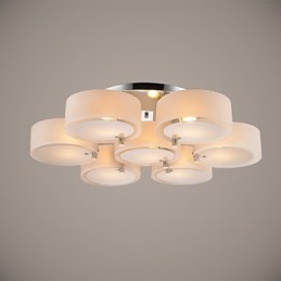 Lámpara de techo moderna contemporánea de 7 luces de metal con montaje empotrado
