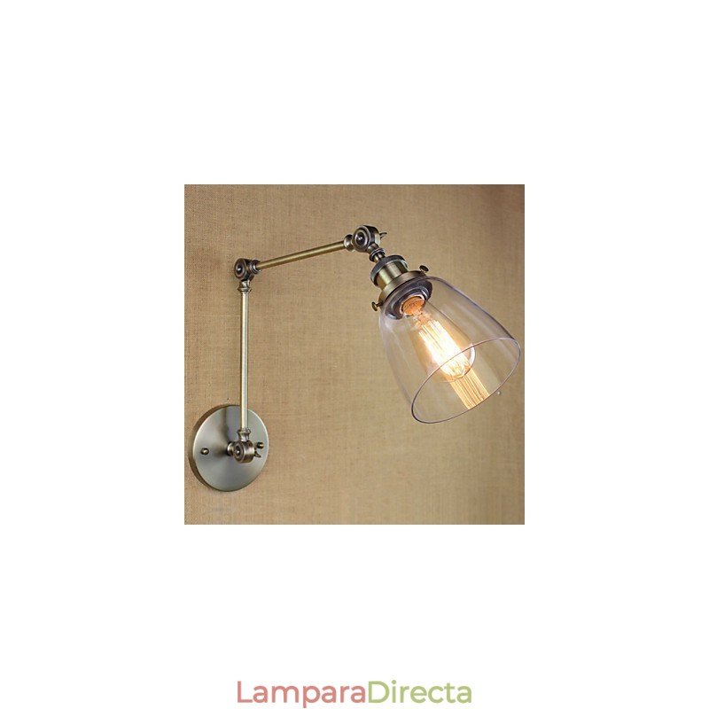 Aplique de pared decorativo de bronce antiguo, estilo retro vintage, exclusivo, para vestíbulo de hotel, dormitorio y mesita de noche.